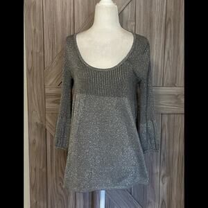 BCX Medium gray sweater with shimmer